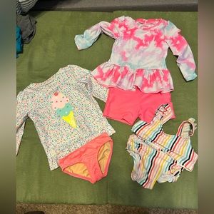 Three girls swim suit 3t
